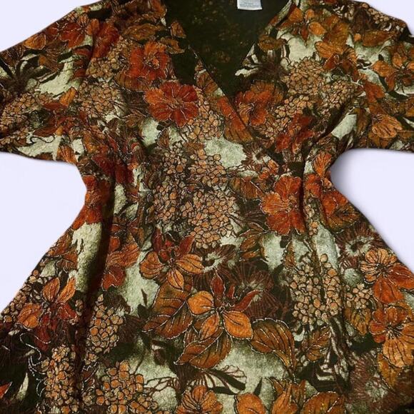 Other Tops - Brown orange floral whimsigoth blouse